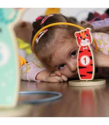 TOOKY TOY puidust osavusmäng — loomadega sihtmärgi viskekomplekt, 15 osa