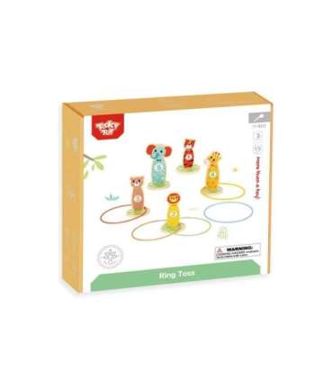 TOOKY TOY puidust osavusmäng — loomadega sihtmärgi viskekomplekt, 15 osa