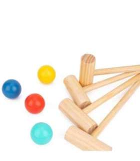 Tooky Toy puidust kriketimäng aeda — spordimäng neljale