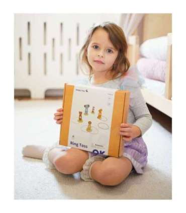 TOOKY TOY rõngaste viskamine, puidust osavusmäng, 15 tükki