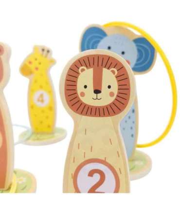 TOOKY TOY rõngaste viskamine, puidust osavusmäng, 15 tükki