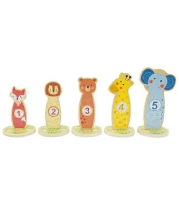 TOOKY TOY rõngaste viskamine, puidust osavusmäng, 15 tükki