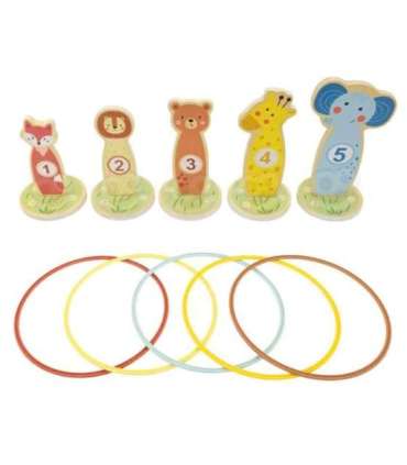 TOOKY TOY rõngaste viskamine, puidust osavusmäng, 15 tükki