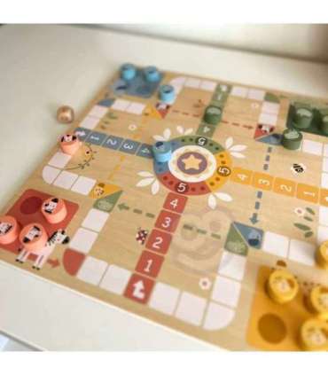 WOOPIE GREEN loogilised lauamängud 2-ühes: Ludo (Chińczyk) + Madu ja redelid