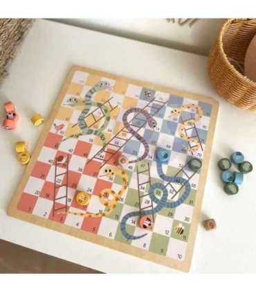 WOOPIE GREEN loogilised lauamängud 2-ühes: Ludo (Chińczyk) + Madu ja redelid