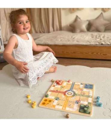 WOOPIE GREEN loogilised lauamängud 2-ühes: Ludo (Chińczyk) + Madu ja redelid