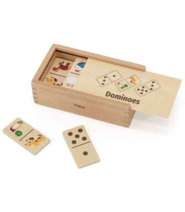 VIGA puidust domino 2-ühes: loomad ja numbrid