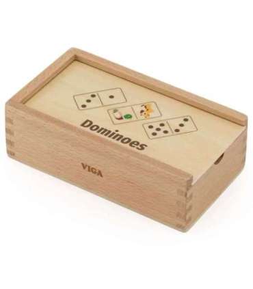 VIGA puidust domino 2-ühes: loomad ja numbrid