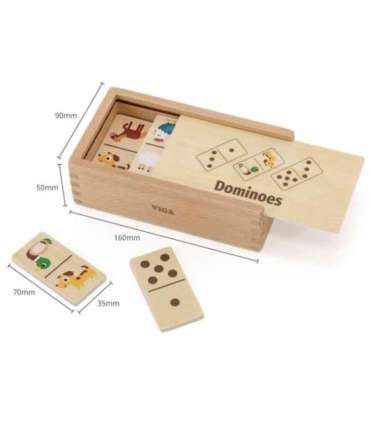 VIGA puidust domino 2-ühes: loomad ja numbrid