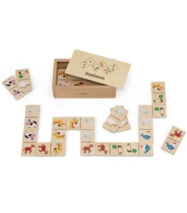 VIGA puidust domino 2-ühes: loomad ja numbrid