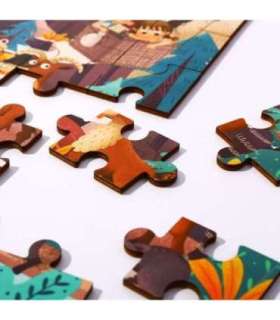 TOOKY TOY pusle koos kotikesega: Alpide loomad ja maastik, 49 osa