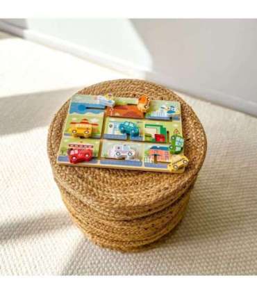 TOOKY TOY Puidust sõidukite labürint-pusle