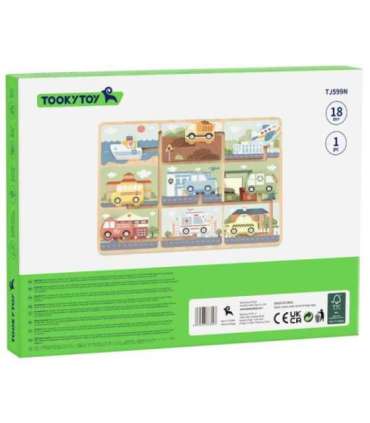 TOOKY TOY Puidust sõidukite labürint-pusle