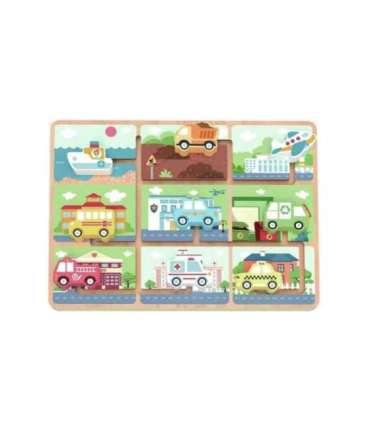TOOKY TOY Puidust sõidukite labürint-pusle