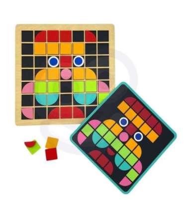 TOOKY TOY Puidust mosaiik Montessori pusle