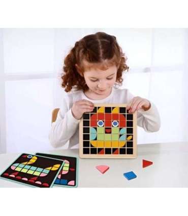 TOOKY TOY Puidust mosaiik Montessori pusle