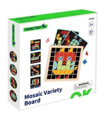 TOOKY TOY Puidust mosaiik Montessori pusle