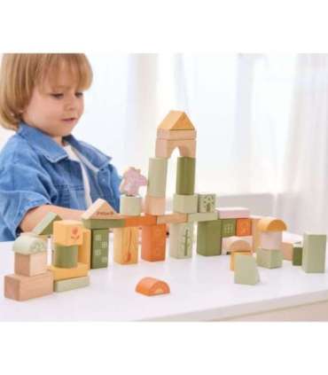 VIGA PolarB puidust Montessori-klotsid — loomad, 50 tk.