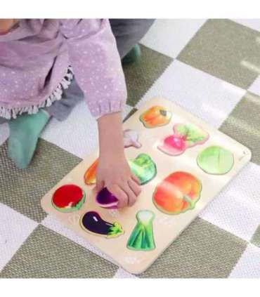 CLASSIC WORLD деревянный Монтессори-пазл «Овощи»