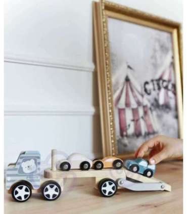 VIGA PolarB puidust autoveok mänguautodega (Montessori)