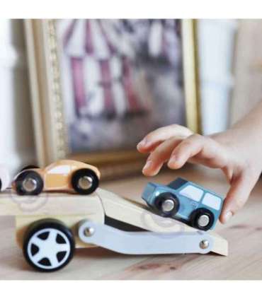 VIGA PolarB puidust autoveok mänguautodega (Montessori)