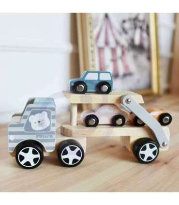 VIGA PolarB puidust autoveok mänguautodega (Montessori)