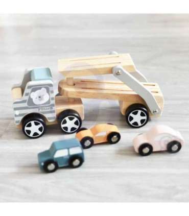 VIGA PolarB puidust autoveok mänguautodega (Montessori)