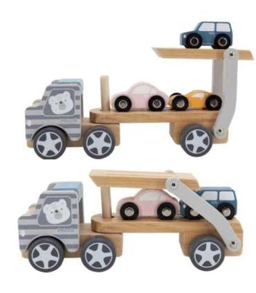 VIGA PolarB puidust autoveok mänguautodega (Montessori)