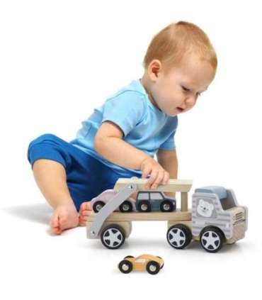 VIGA PolarB puidust autoveok mänguautodega (Montessori)