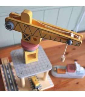 TOOKY TOY puidust sadamakraana komplekt