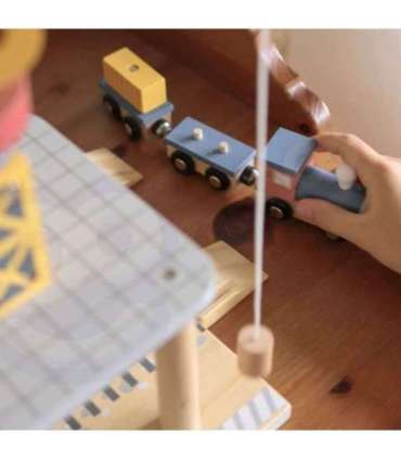 TOOKY TOY puidust sadamakraana komplekt