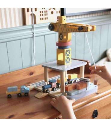 TOOKY TOY puidust sadamakraana komplekt