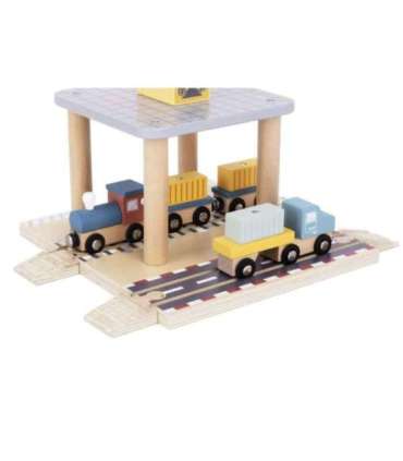 TOOKY TOY puidust sadamakraana komplekt