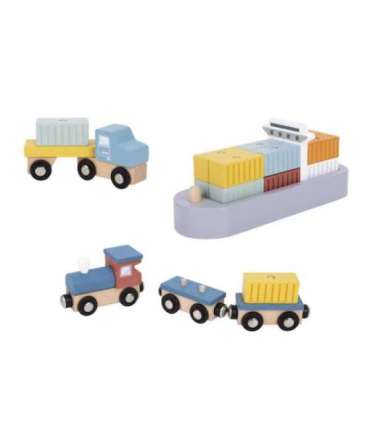 TOOKY TOY puidust sadamakraana komplekt