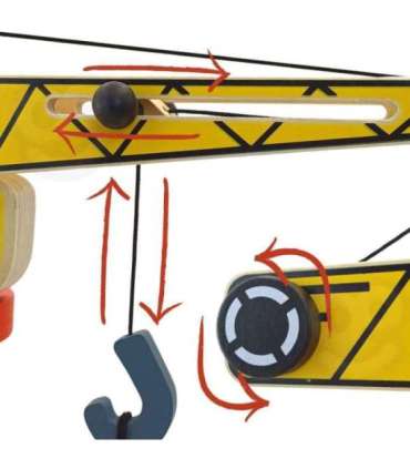 WOOPIE GREEN Puidust ehitusplats 5-ühes Liikuv kraana XXL Ehitusmasinad 13 osa. FSC