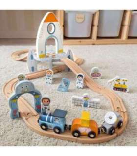 TOOKY TOY puidust kosmoserongi rööbastee komplekt