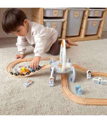 TOOKY TOY puidust kosmoserongi rööbastee komplekt