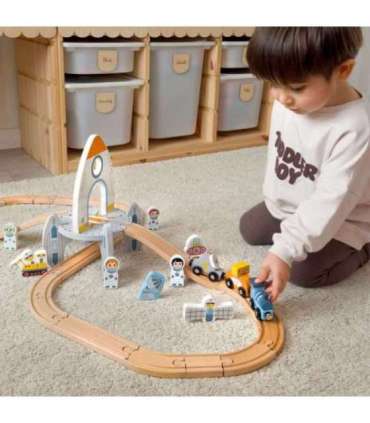 TOOKY TOY puidust kosmoserongi rööbastee komplekt