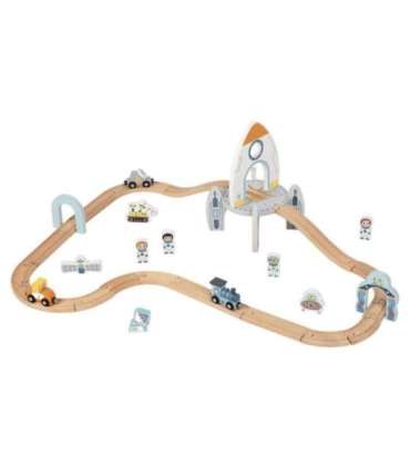 TOOKY TOY puidust kosmoserongi rööbastee komplekt