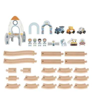 TOOKY TOY puidust kosmoserongi rööbastee komplekt