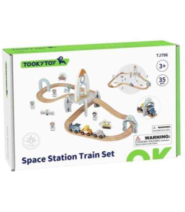 TOOKY TOY puidust kosmoserongi rööbastee komplekt