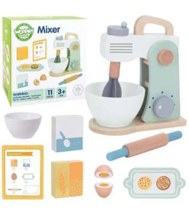 WOOPIE GREEN Drewniany Mikser Kuchenny Blender z Akcesoriami 11 el.