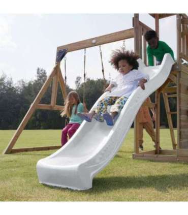 AXI Drewniany Duży Plac Zabaw Huśtawki Zjeżdżalnia Wieża + Piaskownica - Biały