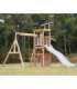 AXI Drewniany Duży Plac Zabaw Huśtawki Zjeżdżalnia Wieża + Piaskownica - Biały