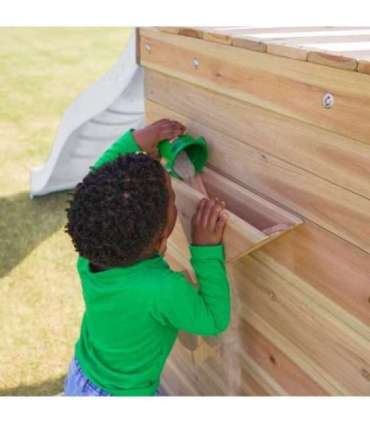 AXI Drewniany Duży Plac Zabaw Huśtawki Zjeżdżalnia Wieża + Piaskownica - Biały