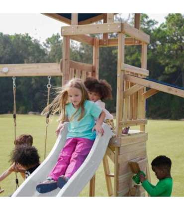 AXI Drewniany Duży Plac Zabaw Huśtawki Zjeżdżalnia Wieża + Piaskownica - Biały