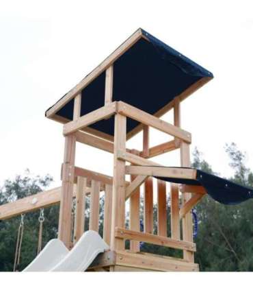 AXI Drewniany Duży Plac Zabaw Huśtawki Zjeżdżalnia Wieża + Piaskownica - Biały