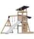 AXI Drewniany Duży Plac Zabaw Huśtawki Zjeżdżalnia Wieża + Piaskownica - Biały