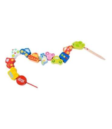 CLASSIC WORLD Drewniane Klocki do Nawlekania Ruch Drogowy 13 el.