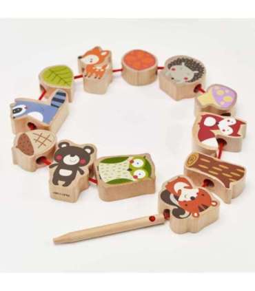 CLASSIC WORLD Деревянные блоки для нанизывания — Лесные животные, 13 шт.